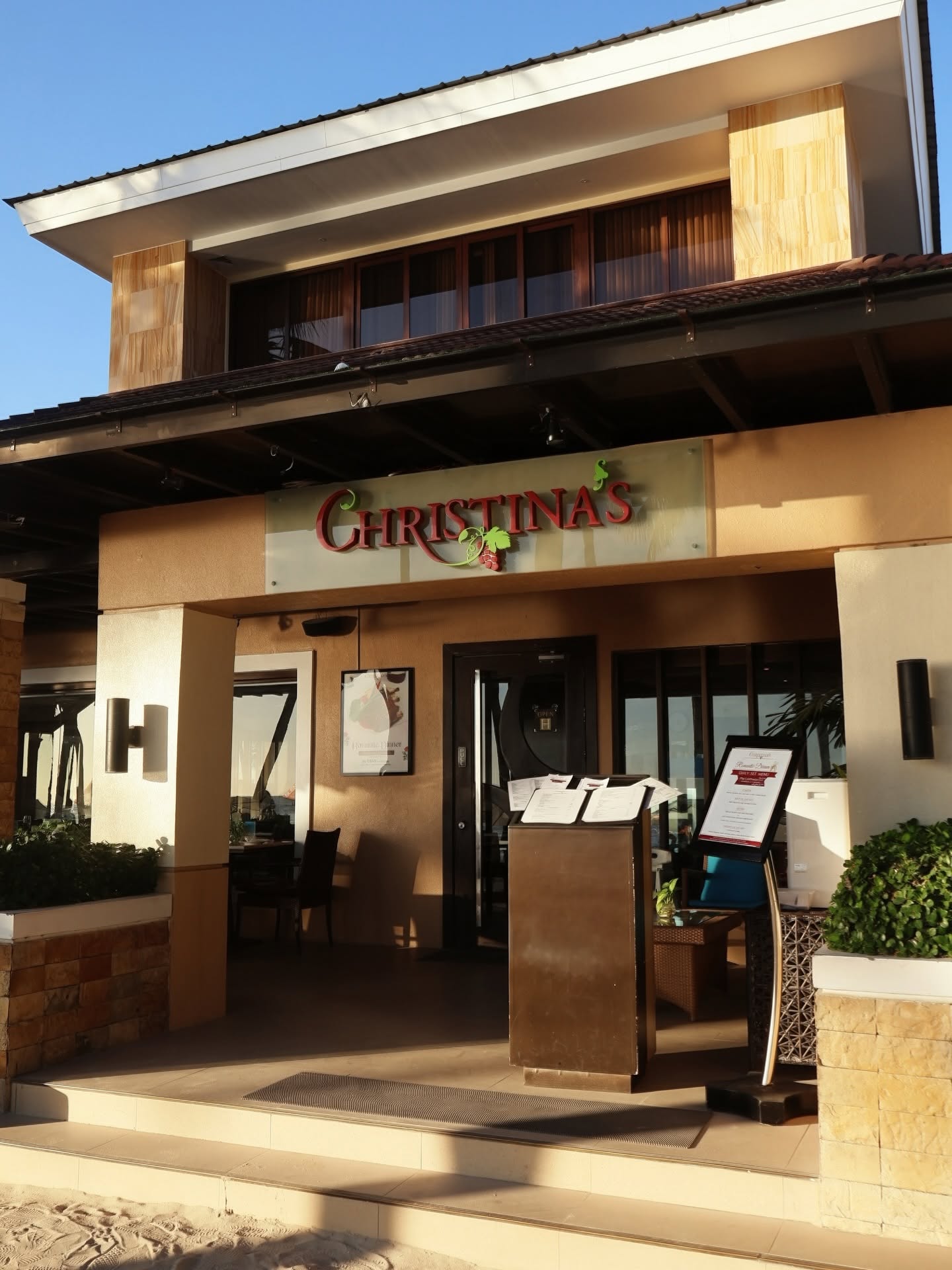 Elegant entrance to Christina's